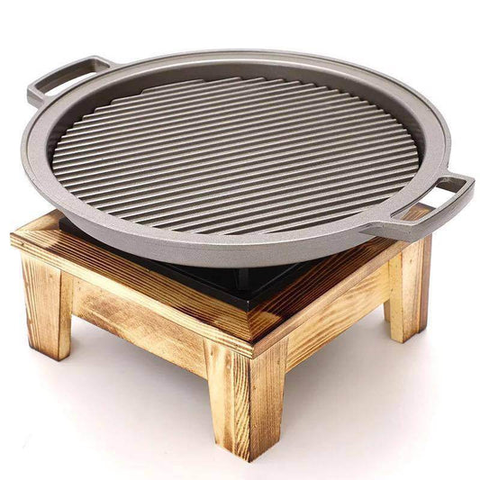 Square Binaural Striped Grill Pan Round Plaid Grill Pan - Mubimart