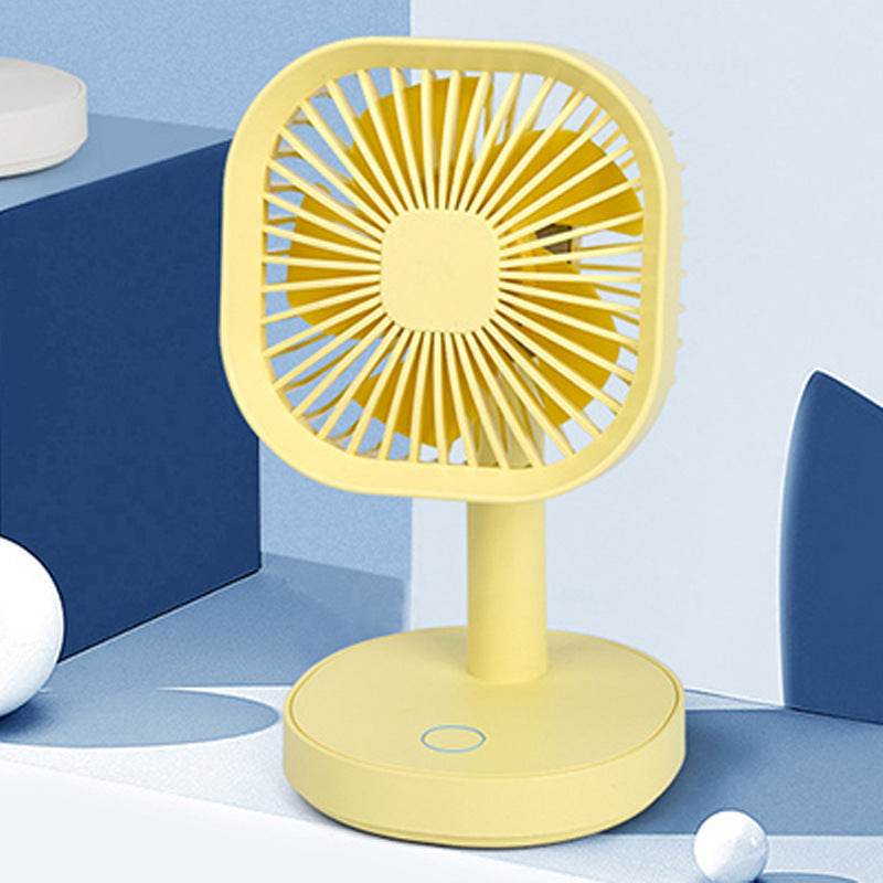 Square Three-speed Adjustable USB Small Fan With Lamp Desktop Portable Fan - Mubimart
