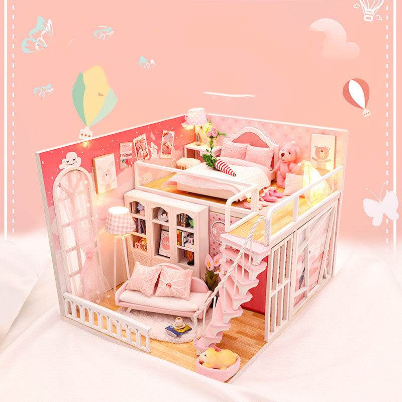 Stable Happiness Hut Hand-assembled Doll House Mini Scene Wooden House - Mubimart