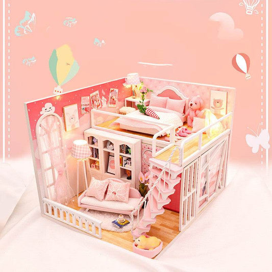 Stable Happiness Hut Hand-assembled Doll House Mini Scene Wooden House - Mubimart