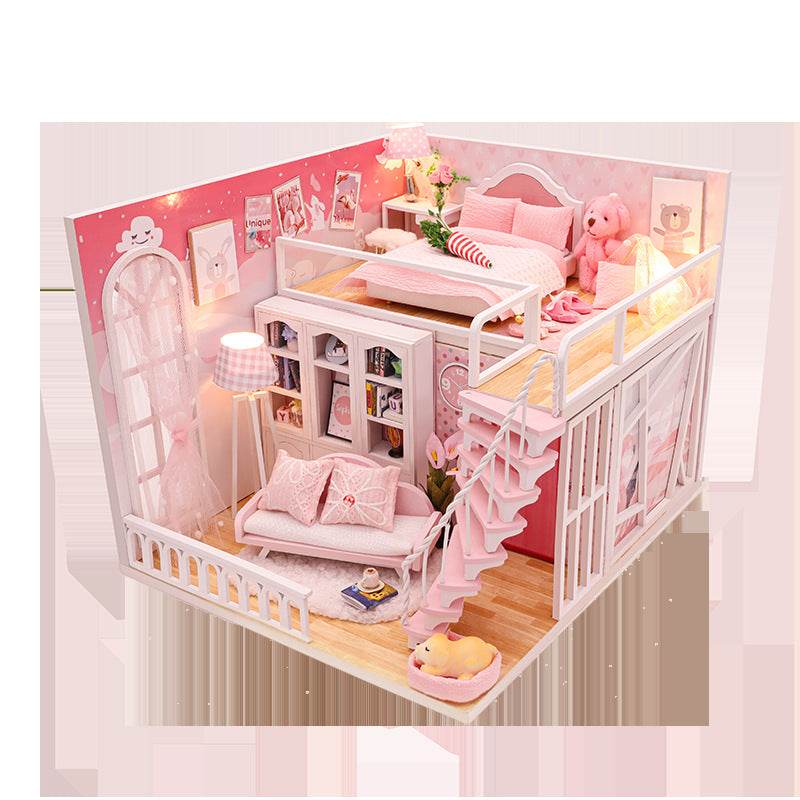 Stable Happiness Hut Hand-assembled Doll House Mini Scene Wooden House - Mubimart