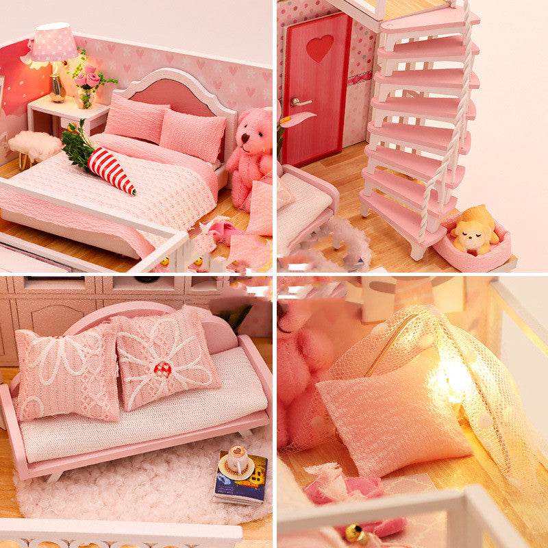 Stable Happiness Hut Hand-assembled Doll House Mini Scene Wooden House - Mubimart