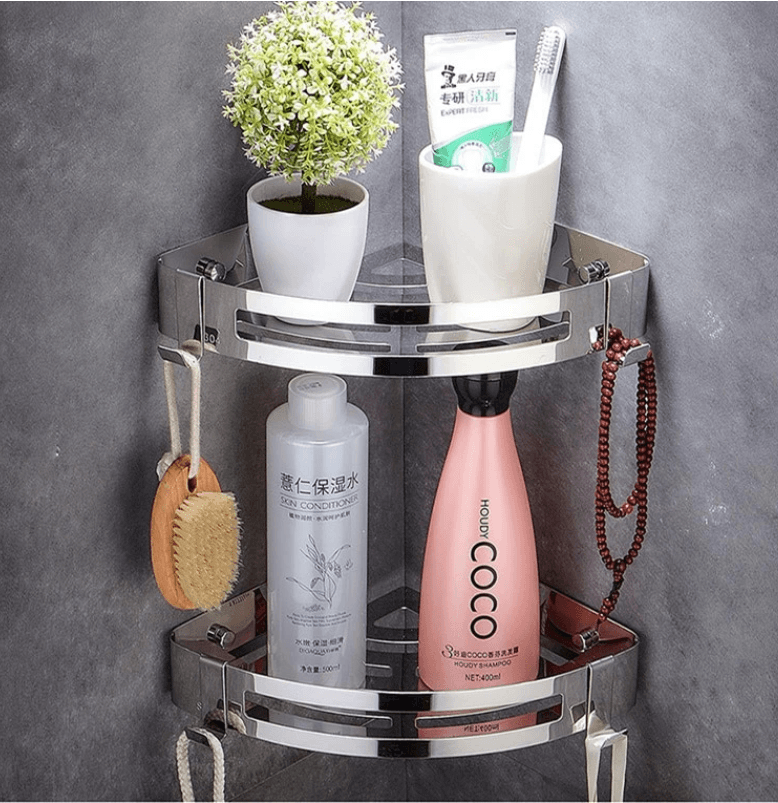 Stainless Steel Corner Shower Shelf - Mubimart