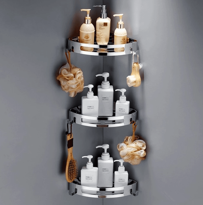 Stainless Steel Corner Shower Shelf - Mubimart