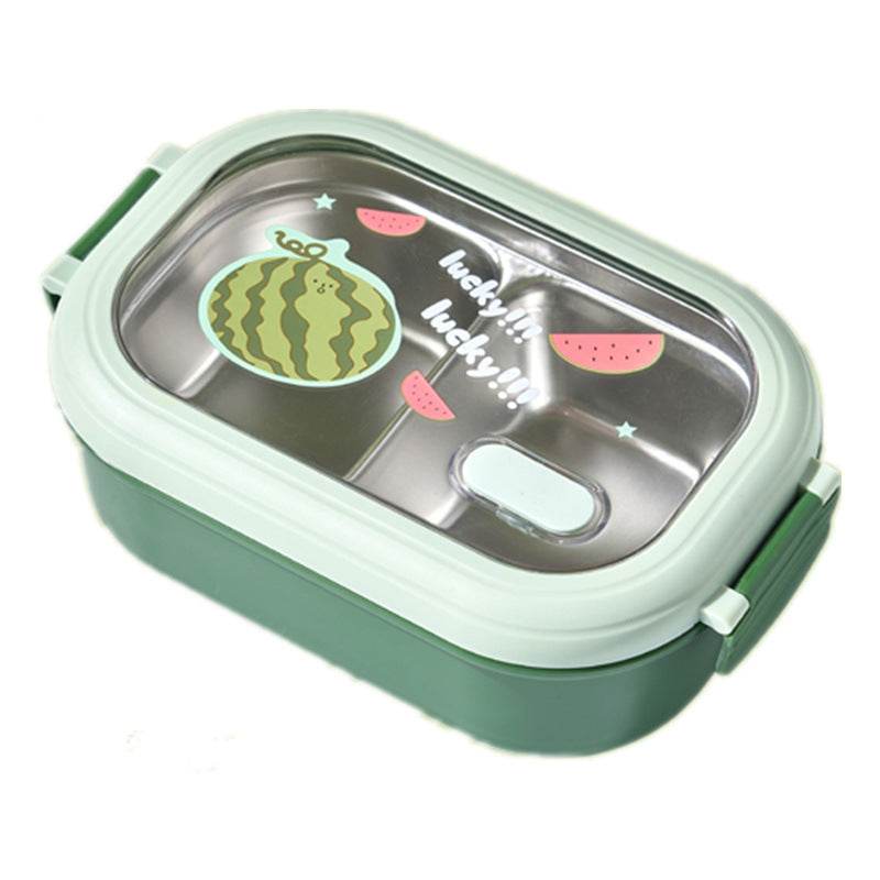 Stainless Steel Lunch Box Fruit Printed Student Lunch - Mubimart