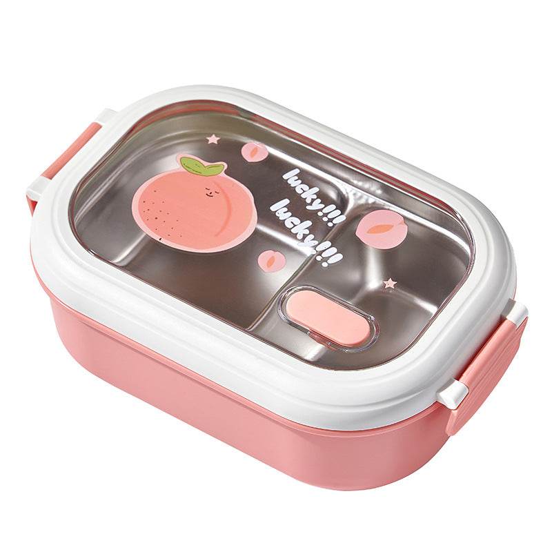 Stainless Steel Lunch Box Fruit Printed Student Lunch - Mubimart