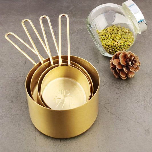 Stainless Steel Measuring Cup Gold DIY Tool - Mubimart
