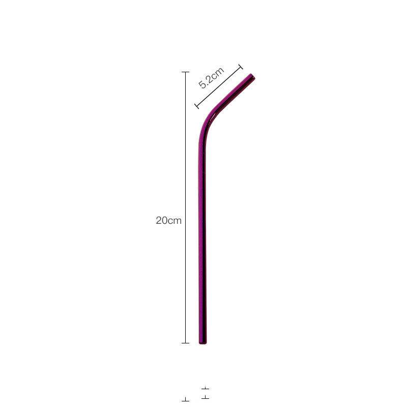 Stainless Steel Straws Titanium-Plated Color Milk Tea Coffee Beverage Metal Straws Set - Mubimart