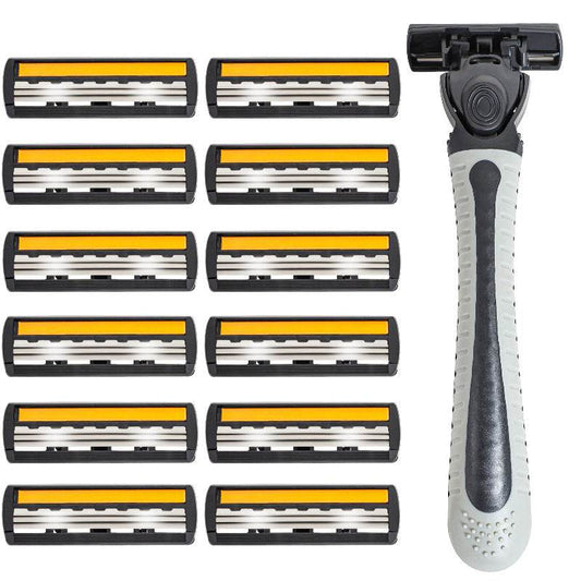Stainless Steel Vintage Manual Three Layer Razor Blade Set - Mubimart