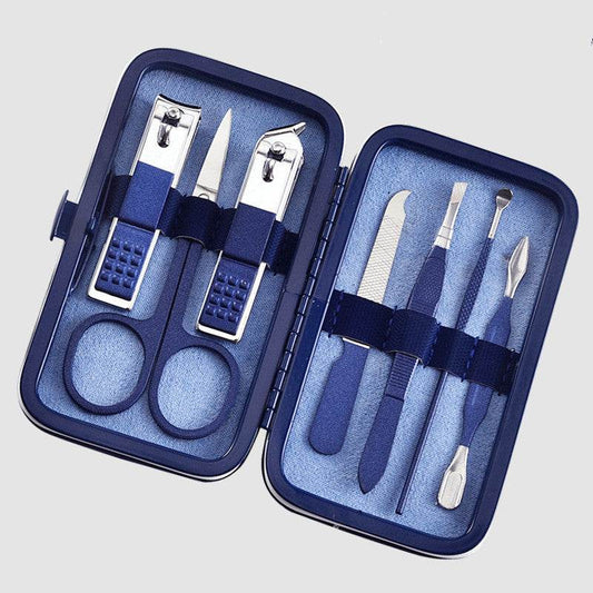 Stainless steel black nail clipper set - Mubimart