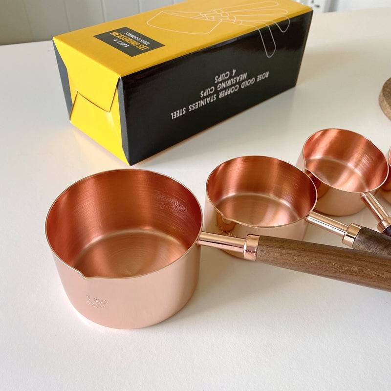 Stainless steel rose gold coffee measuring cup - Mubimart