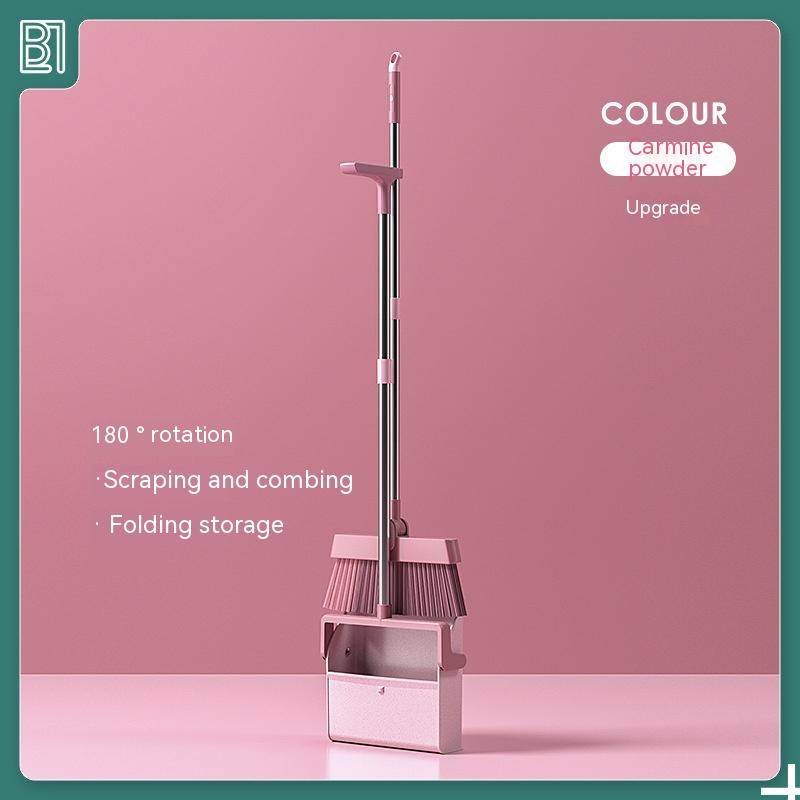 Standing Broom With Comb Teeth Dustpan Set - Mubimart