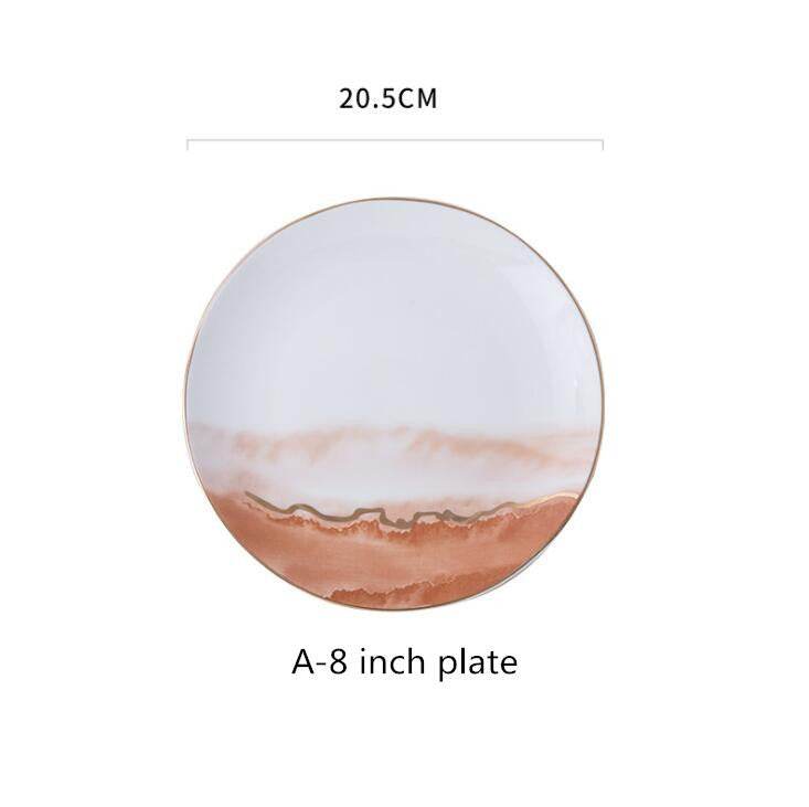 Steak Plate Ceramic Western Food Plate - Mubimart