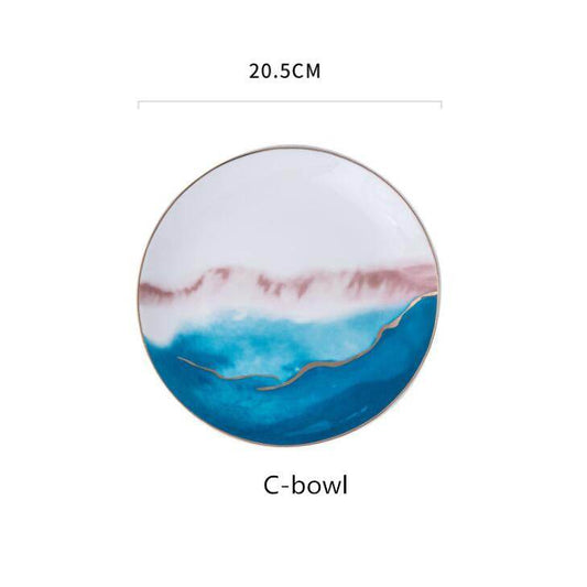 Steak Plate Ceramic Western Food Plate - Mubimart
