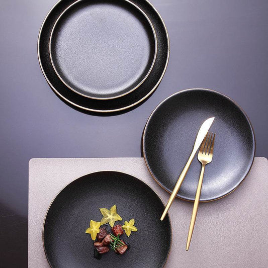 Steak Plate, Round Flat Plate, Western Food Plate - Mubimart