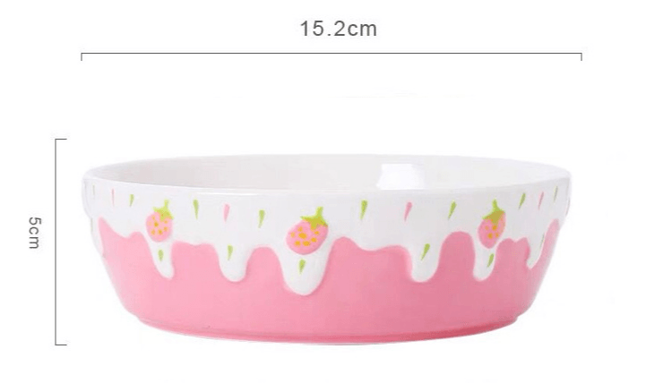 Strawberry Bowl Ceramic Home Breakfast Bowl Creative Instant Noodle Bowl - Mubimart
