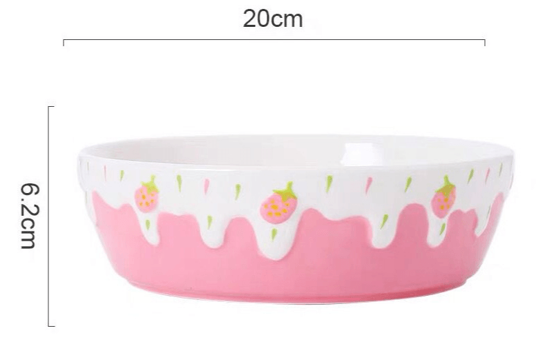 Strawberry Bowl Ceramic Home Breakfast Bowl Creative Instant Noodle Bowl - Mubimart
