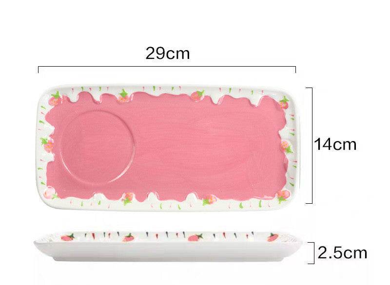 Strawberry Bowl Ceramic Home Breakfast Bowl Creative Instant Noodle Bowl - Mubimart