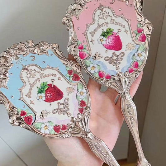 Strawberry Rococo Lip Glaze Hand Mirror - Mubimart