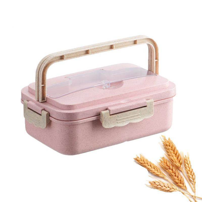 Student Lunch Box Three Grid Plastic Lunch Box Lunch Box - Mubimart