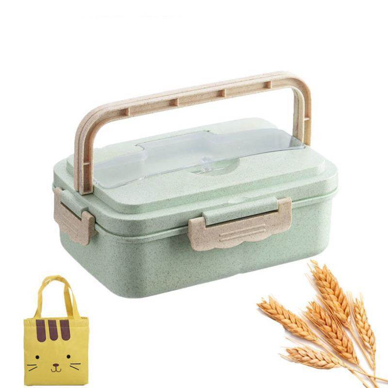Student Lunch Box Three Grid Plastic Lunch Box Lunch Box - Mubimart