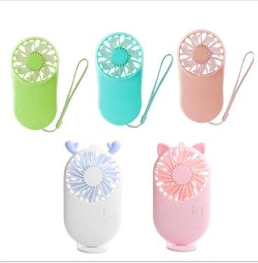 Summer 1pc Cute Portable Mini Fan Handheld USB Chargeable Desktop Fans 3 Mode Adjustable Summer Cooler For Outdoor Travel Office - Mubimart