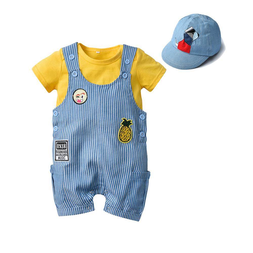 Summer Korean Unisex Cotton Short-sleeved Baby Boy - Mubimart