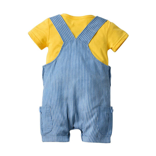Summer Korean Unisex Cotton Short-sleeved Baby Boy - Mubimart
