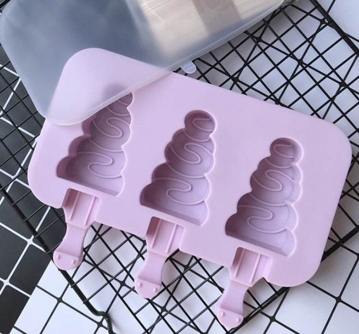 Summer Silicone Ice Cream Mold Reusable Ice Cubes Tray Popsicle Molds Ice Cube Maker Ice Cream Mould Tools - Mubimart