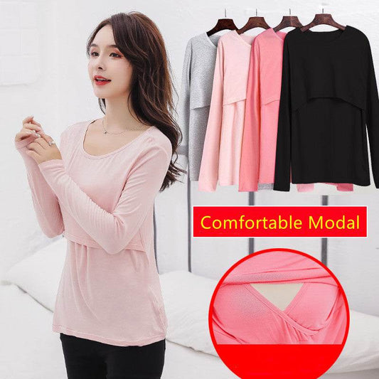 T-shirt for Pregnant Women Maternity Clothes for Feeding Nursing Tops Pregnancy Clothes Grossesse Garment - Mubimart