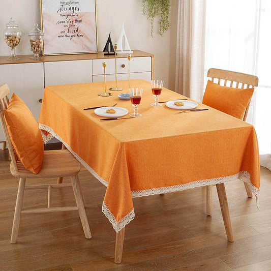 Tablecloth Linen Lace Tablecloth Suitable For Rectangular Dining Table - Mubimart