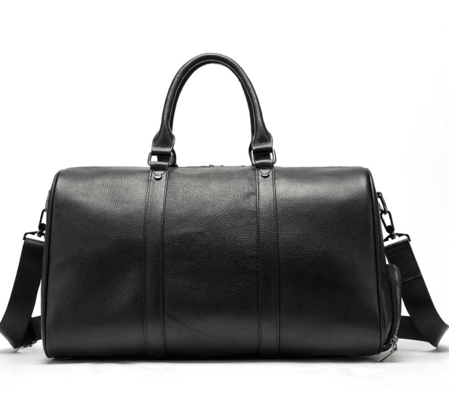 The first layer of leather leisure portable travel bag luggage bag with independent shoes single shoulder diagonal package - Mubimart