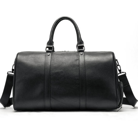 The first layer of leather leisure portable travel bag luggage bag with independent shoes single shoulder diagonal package - Mubimart