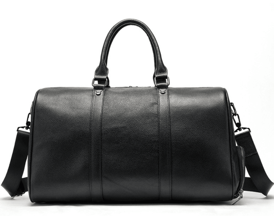 The first layer of leather leisure portable travel bag luggage bag with independent shoes single shoulder diagonal package - Mubimart
