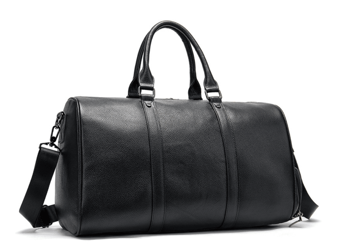 The first layer of leather leisure portable travel bag luggage bag with independent shoes single shoulder diagonal package - Mubimart