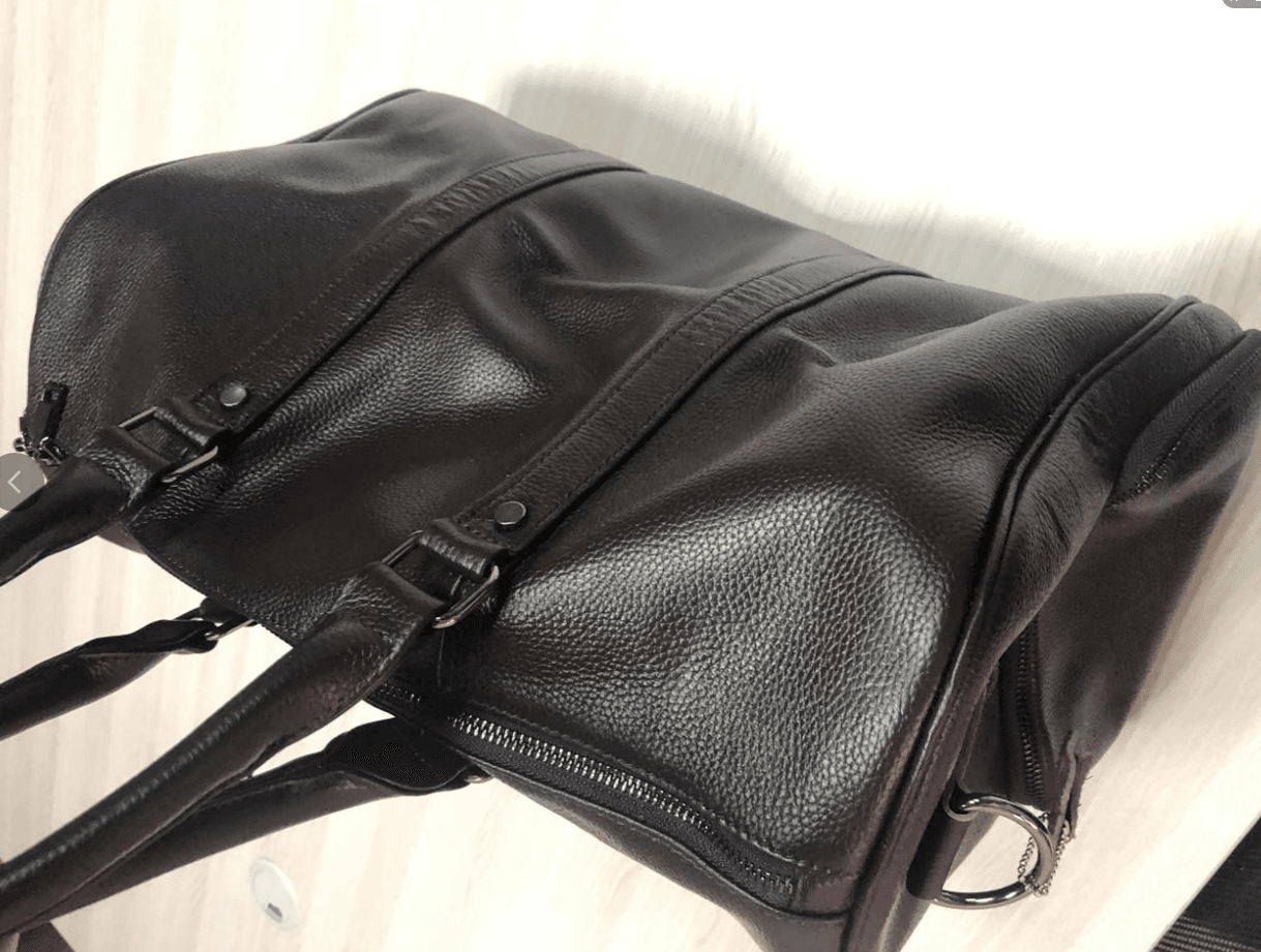 The first layer of leather leisure portable travel bag luggage bag with independent shoes single shoulder diagonal package - Mubimart