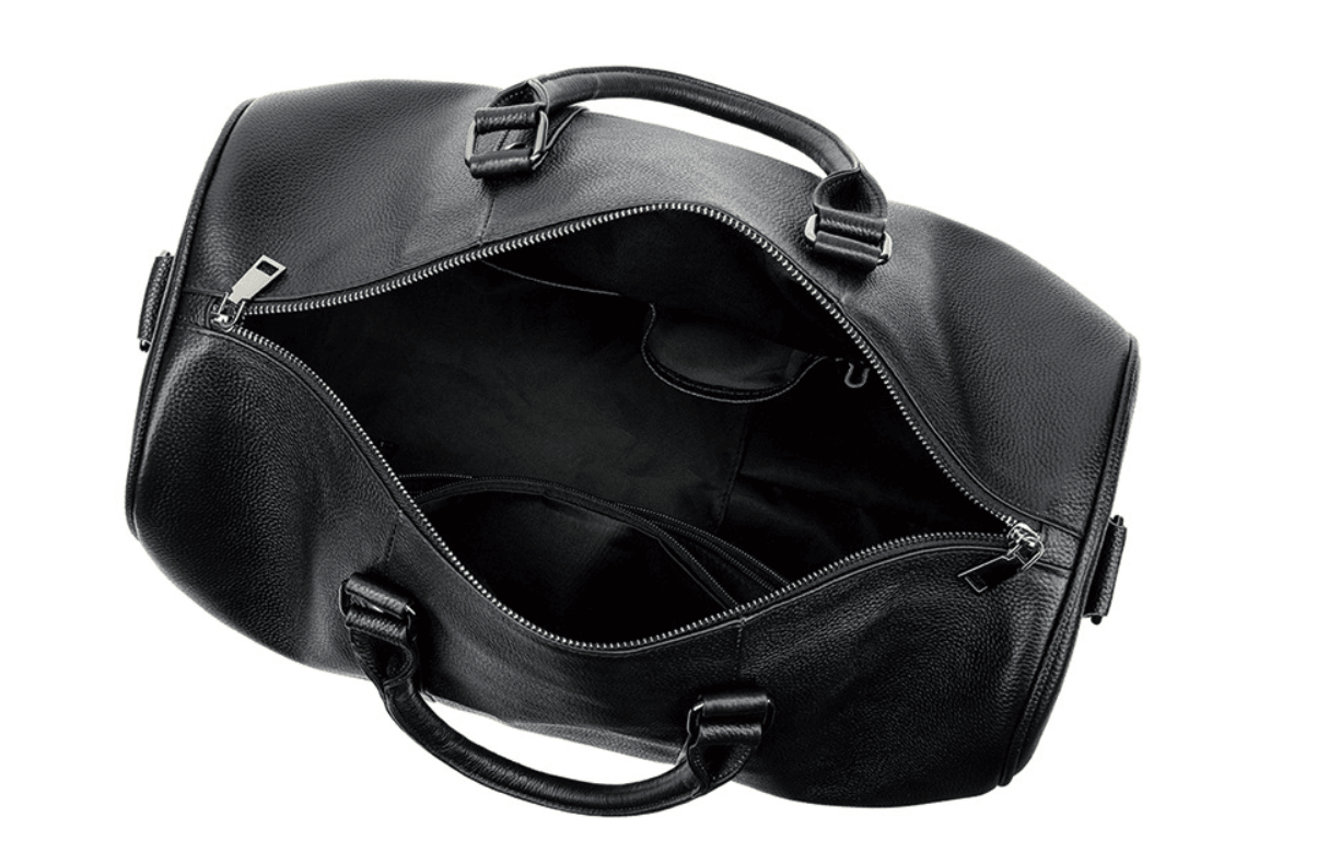 The first layer of leather leisure portable travel bag luggage bag with independent shoes single shoulder diagonal package - Mubimart