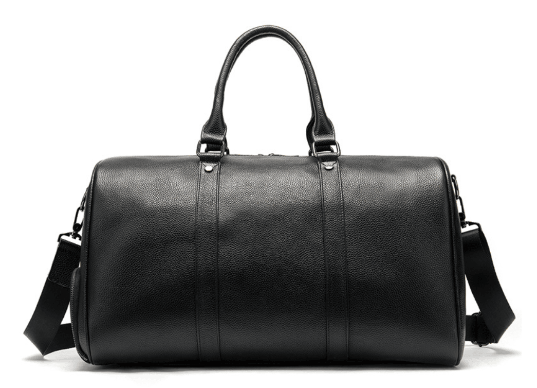 The first layer of leather leisure portable travel bag luggage bag with independent shoes single shoulder diagonal package - Mubimart