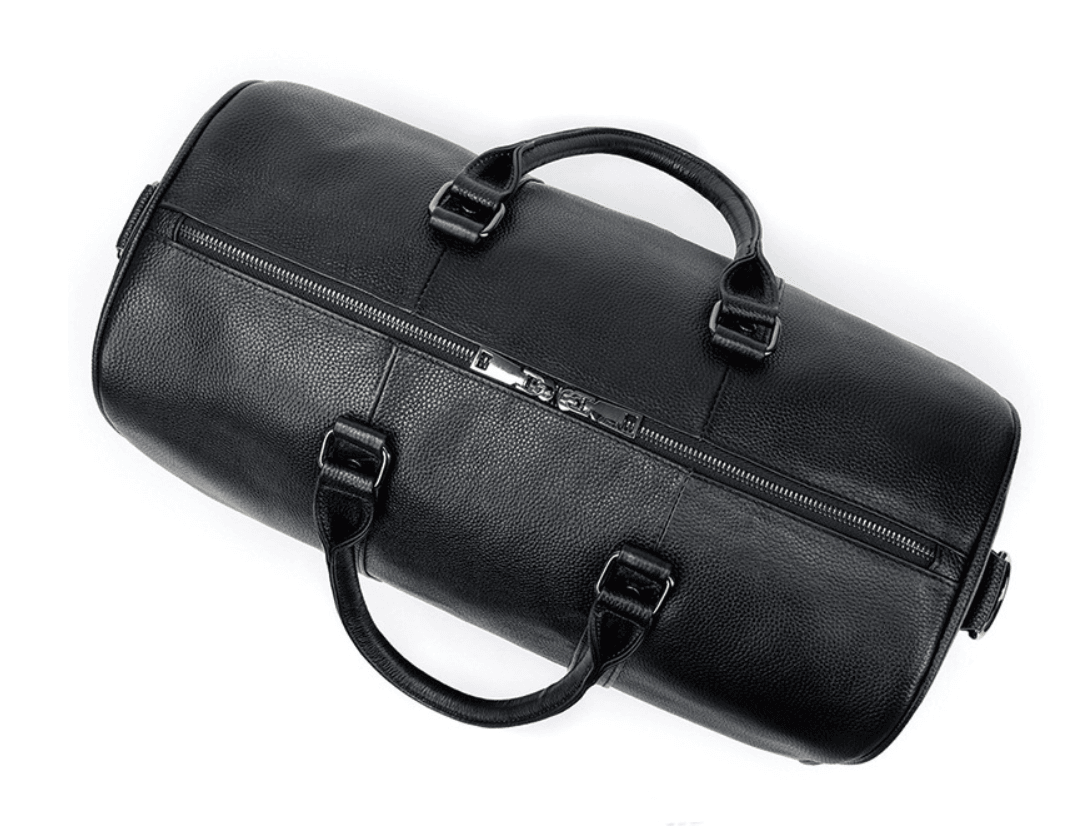 The first layer of leather leisure portable travel bag luggage bag with independent shoes single shoulder diagonal package - Mubimart