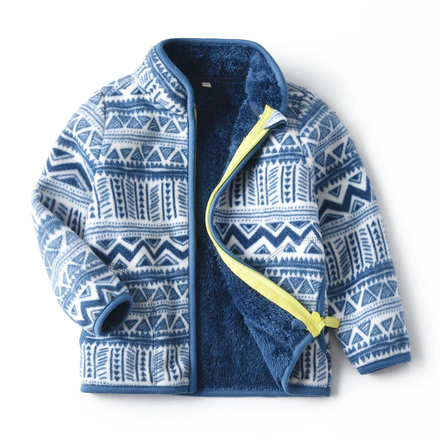 Thick Fur Printed Coats Kids Zipper - Mubimart