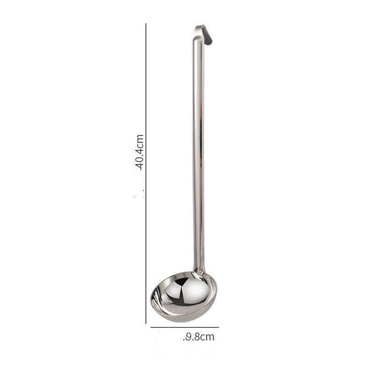 Thick Stainless Steel With Hook Soup Spoon And Strainer Measuring Spoon Long Handle Spoon Wine Spoon Juice Shell Porridge Spoon - Mubimart