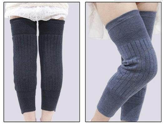Thickened Fleece Lengthened Wool Warm Knee Pads - Mubimart