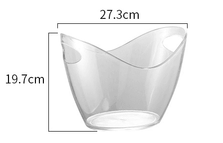 Thickened Plastic Transparent Ingot Ice Bucket Acrylic Champagne Bucket - Mubimart