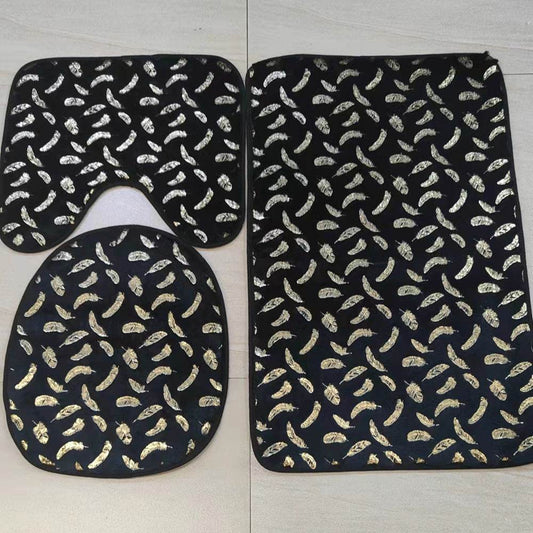 Three Piece Set Of Marbled Foiled Rugs - Mubimart