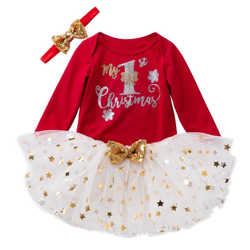 Three-piece baby girl TUTU skirt suit - Mubimart