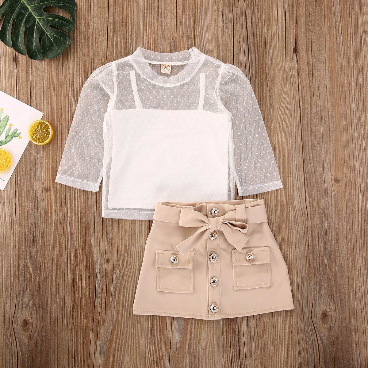 Three-piece baby girl clothes - Mubimart
