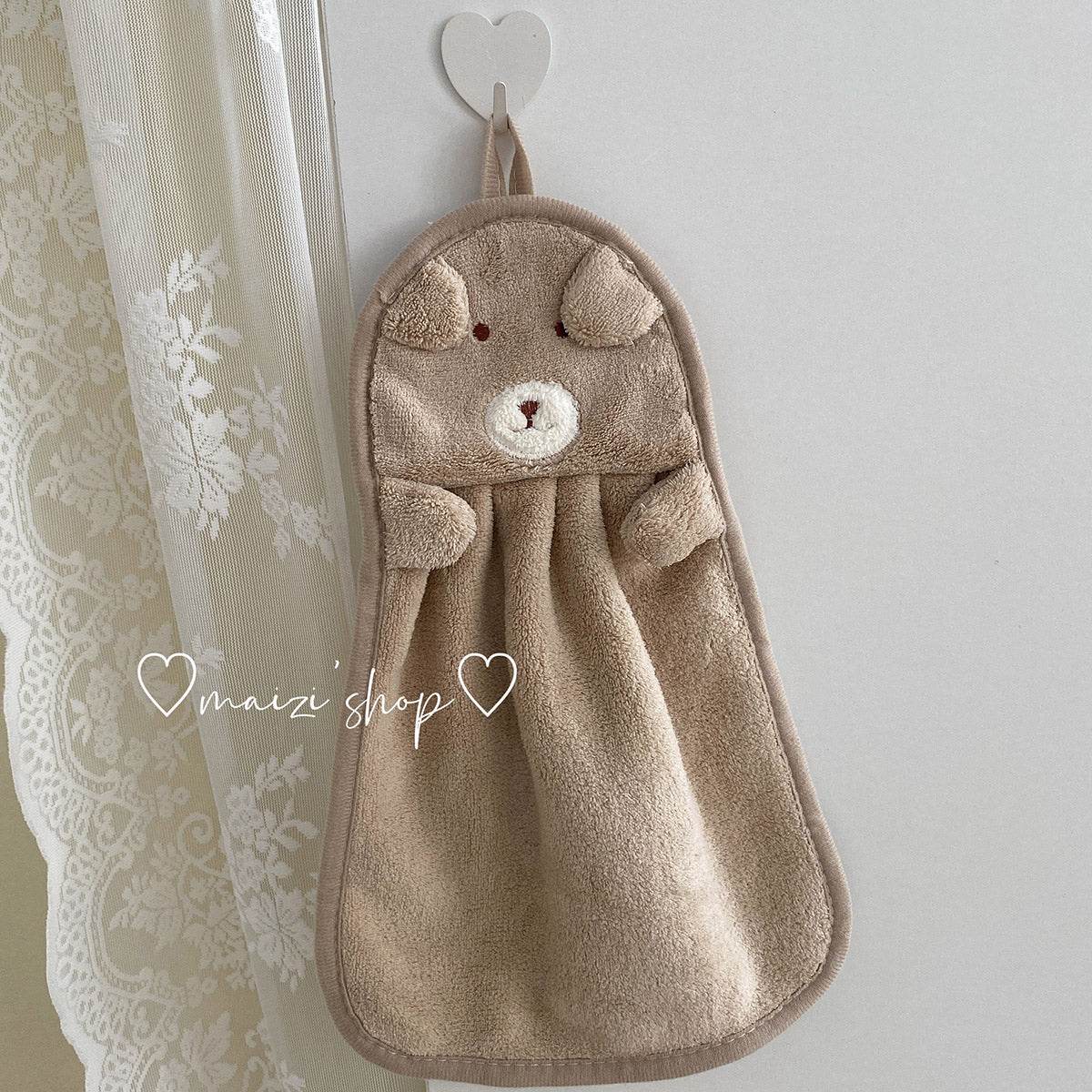 Towels Can Hang Coral Fleece Absorbent Towels To Wipe Face Bathroom Children - Mubimart