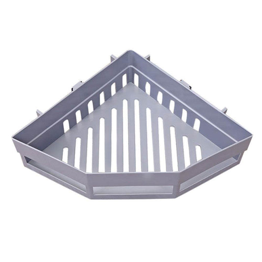 Traceless Plastic Bathroom Kitchen Corner Storage Cabinet Holder Shower Shelf Wall Basket - Mubimart