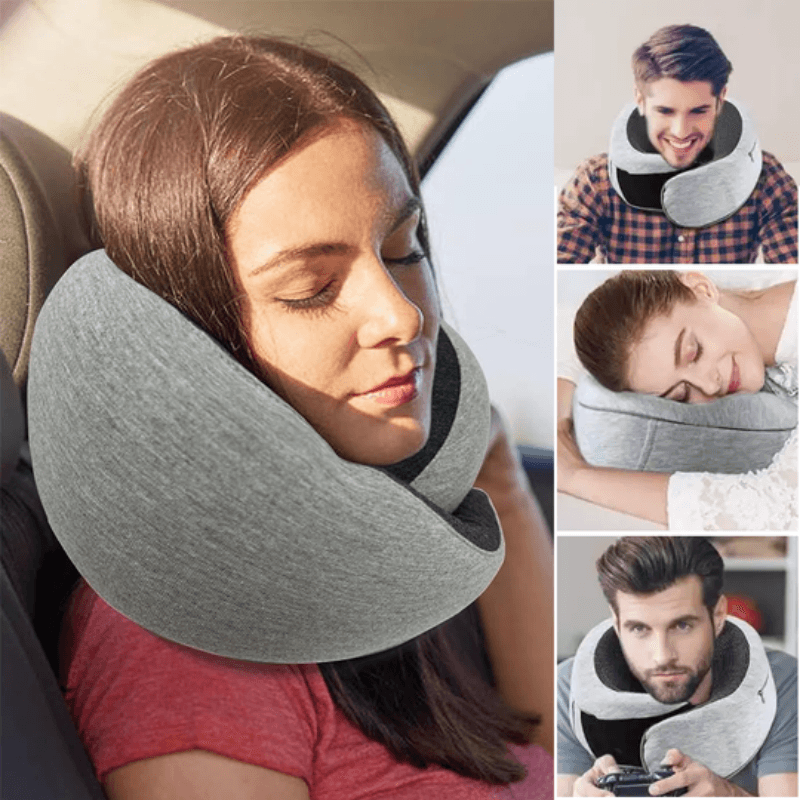 Travel Neck Pillow Non-Deformed Airplane Pillow Travel Neck Cushion Durable U-Shaped Travel Memory Cotton Nap Neck Pillow - Mubimart