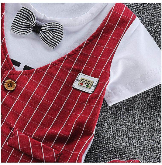 Two-piece baby boy short sleeve vest - Mubimart